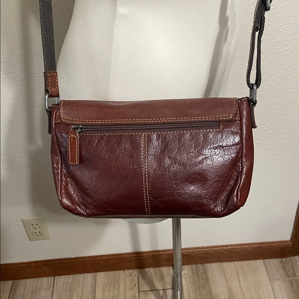 Jack Georges Brown Leather Crossbody Bag